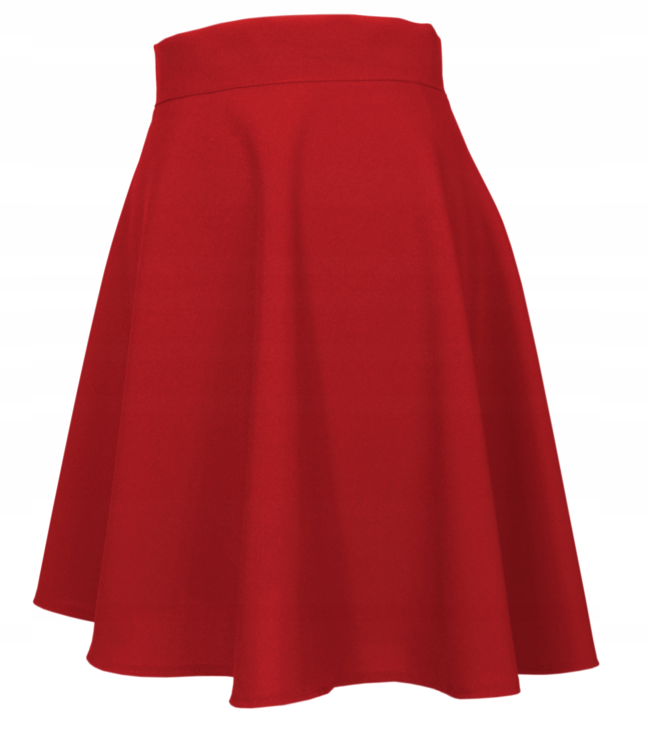 POLSKA CZERWONA SPÓDNICA ROZKLOSZOWANA 32 XXS Wzór dominujący bez wzoru
