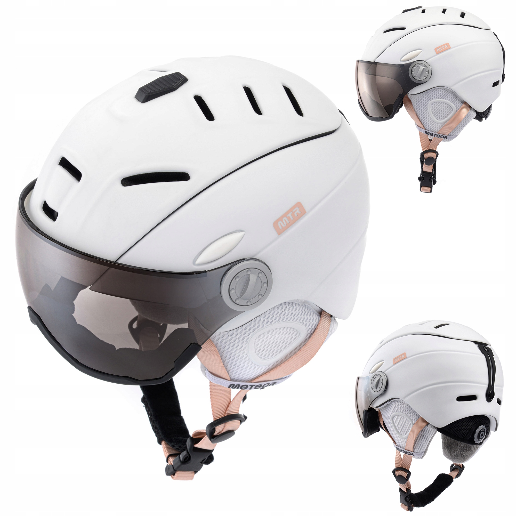 Lyžařská Helma S Sklem Meteor Holo Head Lock Air Flow XL 61-63 filtr S2