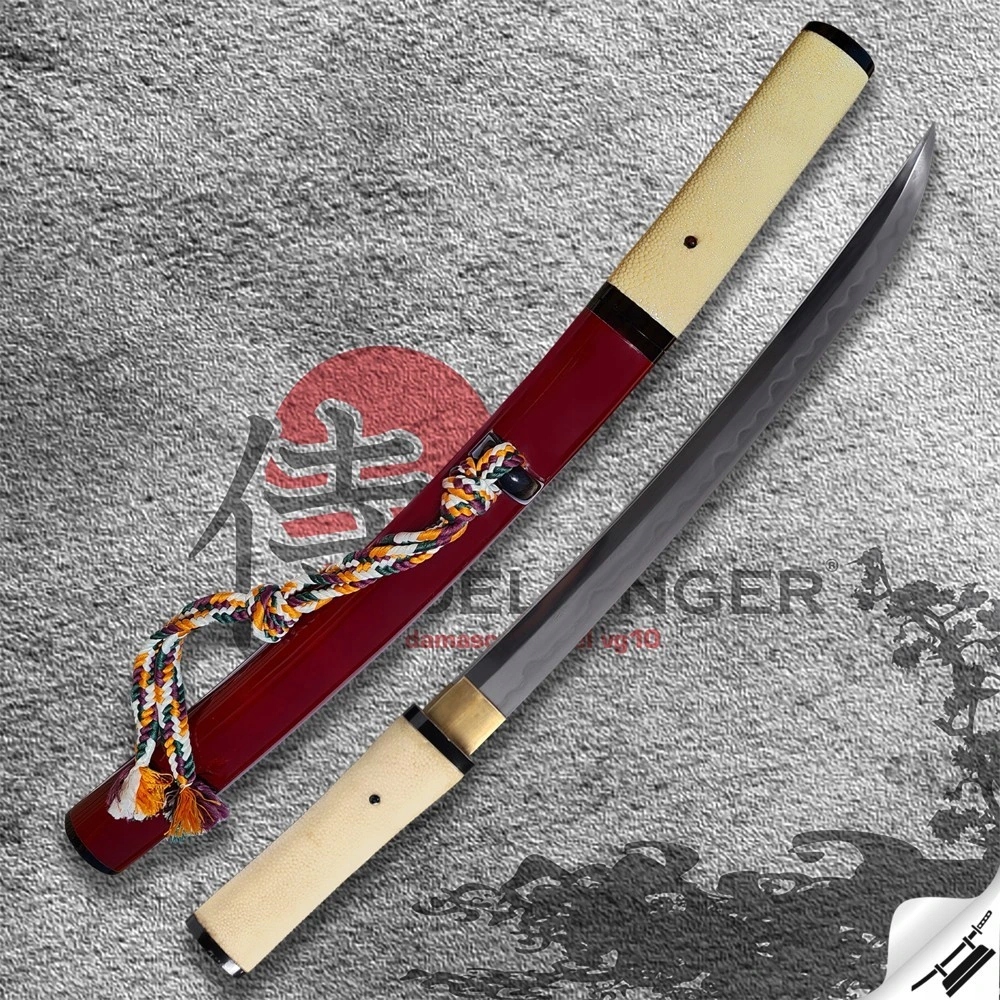 japanese tanto Jūken & Folded Steel 1075 & Real Choji Hamon