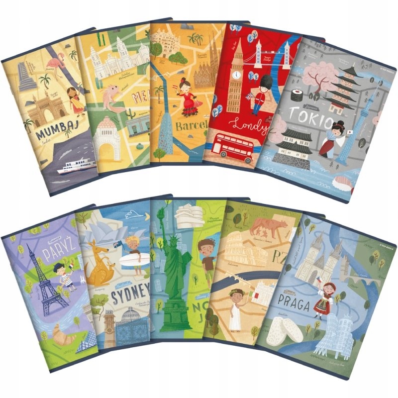 

10x zeszyt Top 2000 A5 16 kartek, linia podwójna