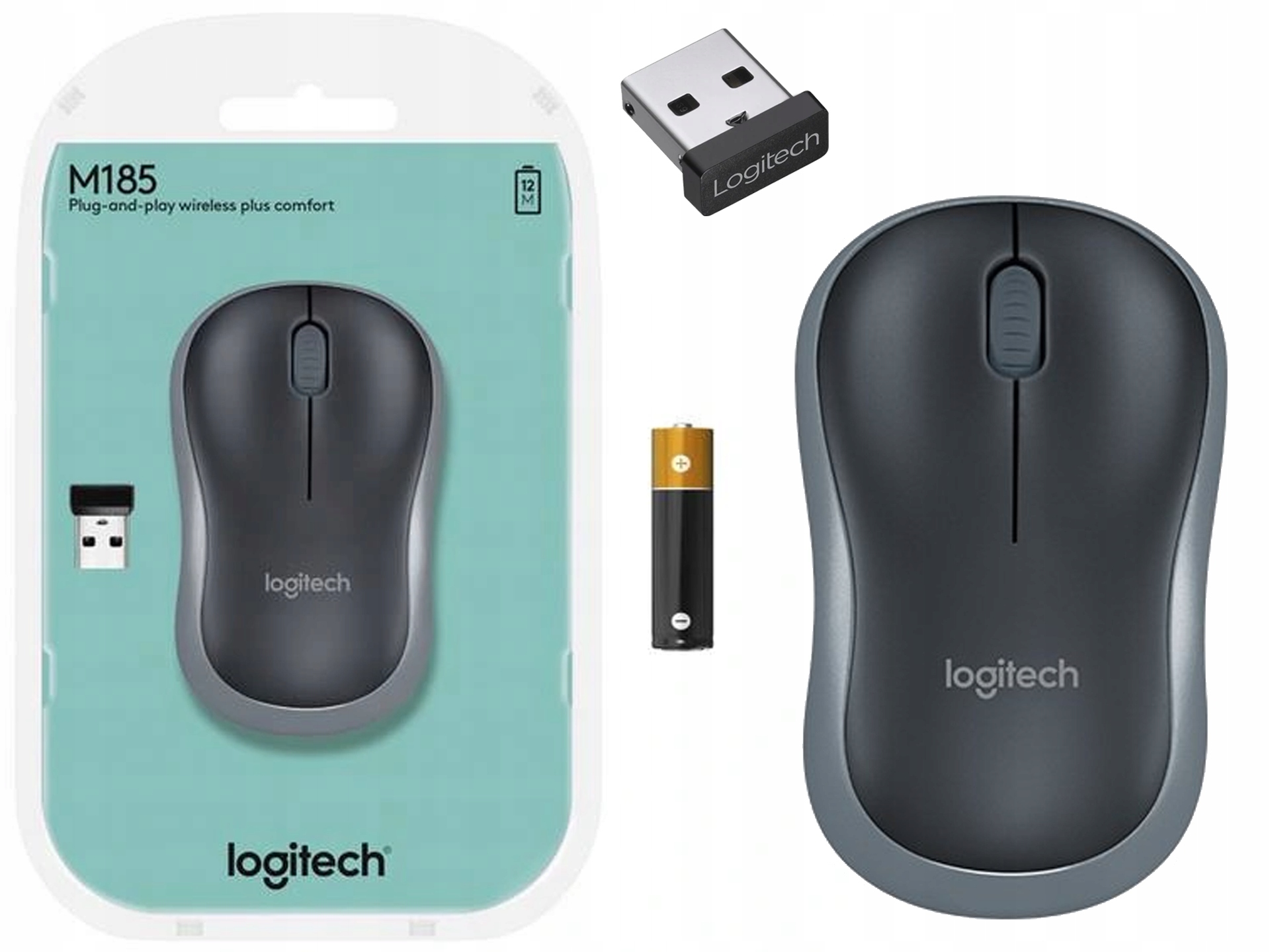 

Bezprzewodowa Logitech M185 910-002238 szara
