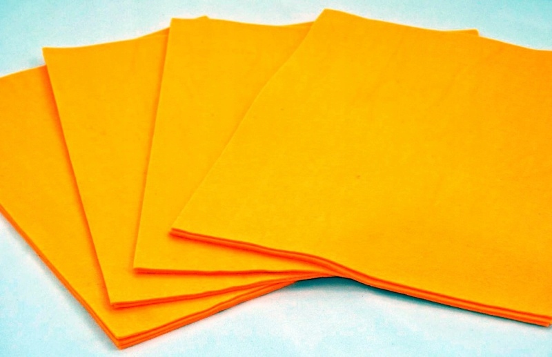 Plst Dekorativní Velikost 30 x 40 cm Světle Oranžový Pro Vystřihovánky 10 Kusů