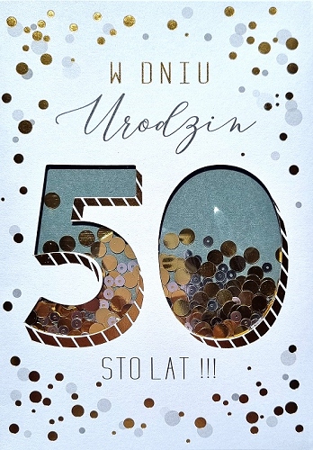 

Na 50 urodziny Kartka zdobiona konfetti 3D GIFTB25