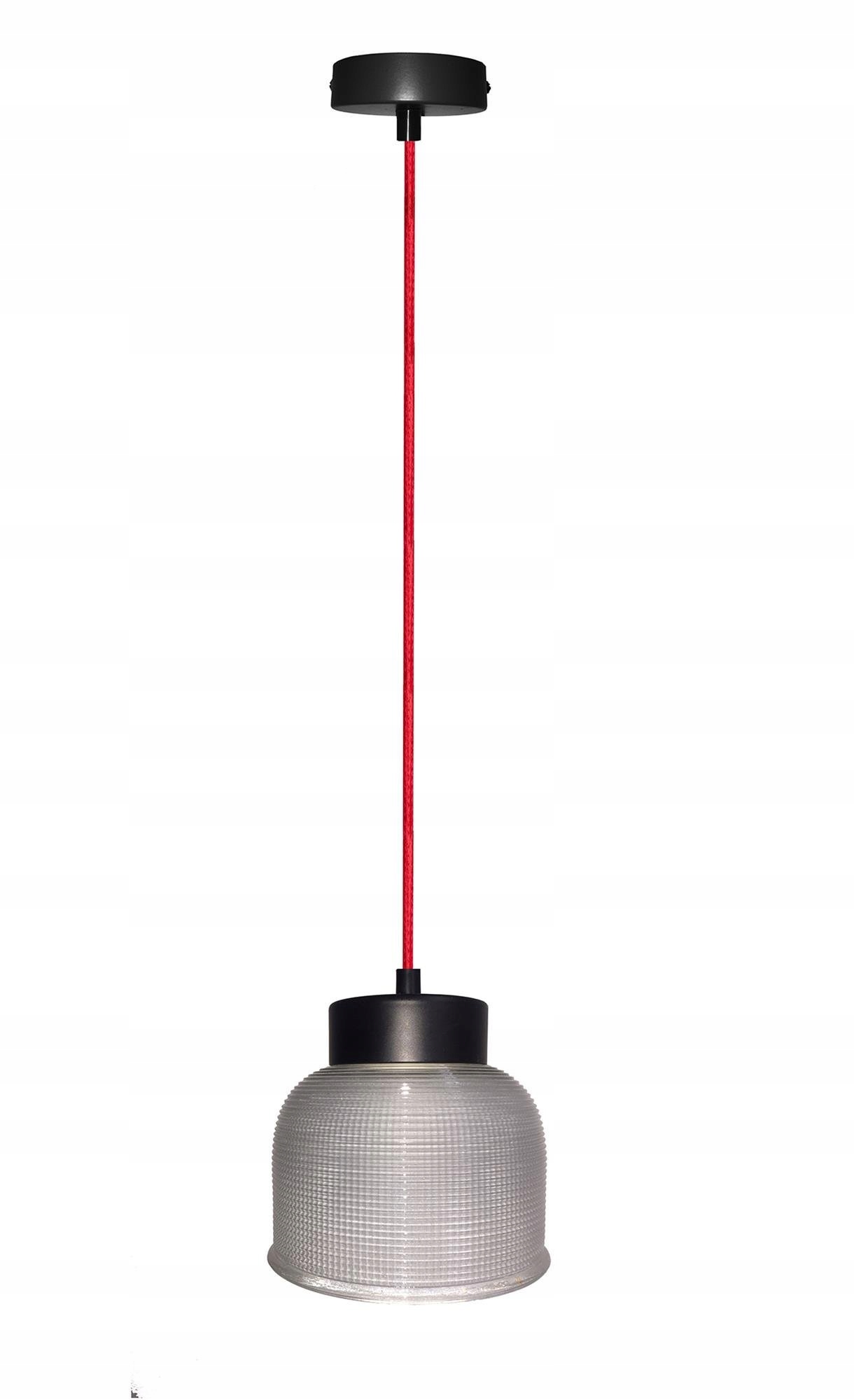 Čierno-červená závesná lampa E27 Liverpool Ledea