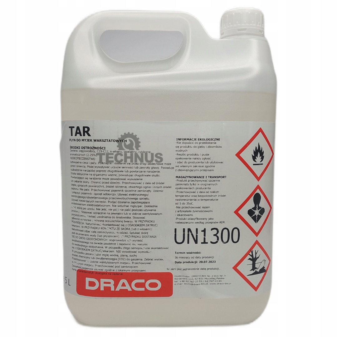 Tar Płyn do myjek warsztatowych do gaźników aluminium miedź mosiądz 5L