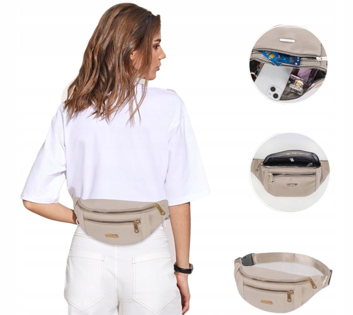 SASZETKA NERKA DAMSKA MIEJSKA POJEMNA WODOODPORNA BIODRÓWKA Marka inna