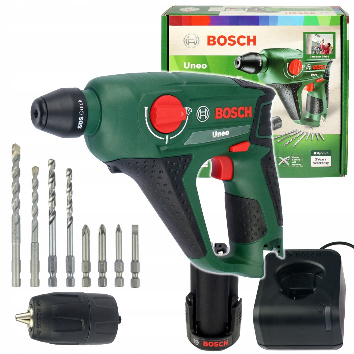 MŁOTOWIERTARKA AKUMULATOROWA 12V UNEO BOSCH 1x2,0Ah