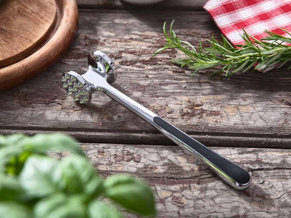 Tłuczek do mięsa dwustronny stalowy solidny Valdinox 23 cm Stan opakowania oryginalne