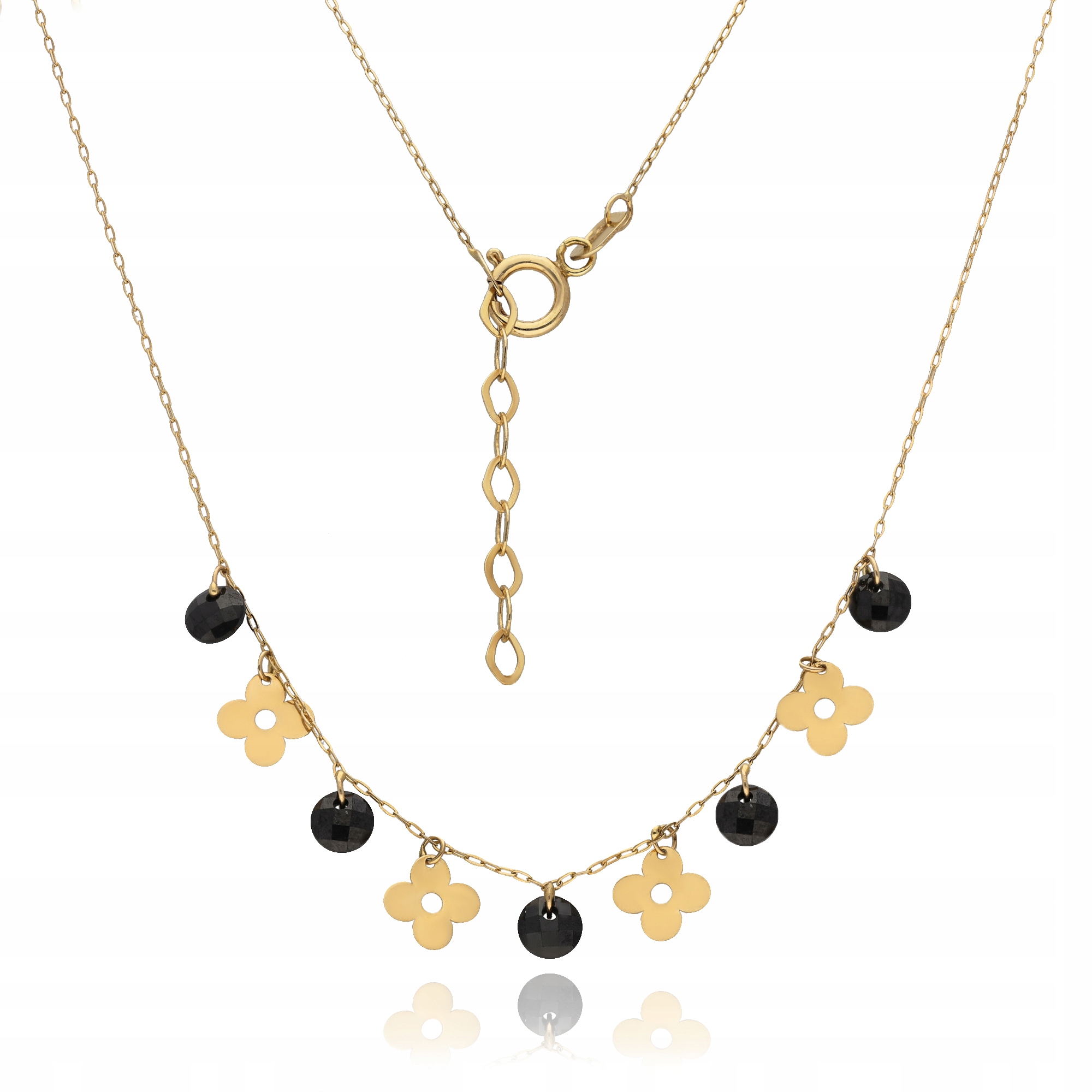 Zlatý Jemný Náhrdelník S Hematity 45 cm