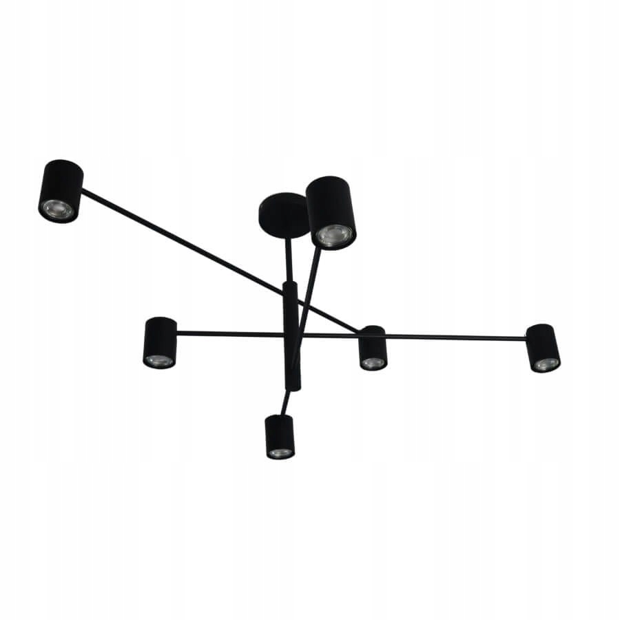 Lampa sufitowa żyrandol do salonu 6 x spot GU10 DD-40 czarna pająk Led