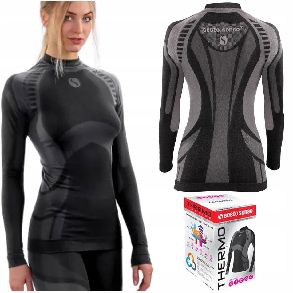 Dámské Termoaktivní Tričko Prodyšné s dlouhým rukávem šedé Sesto Pl M