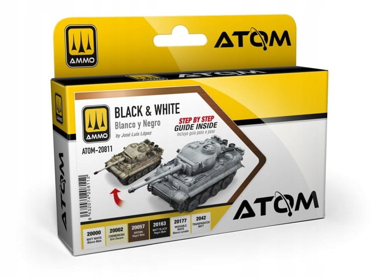 Ammo Mig 20811 Sada barev Atom Black & White Technique