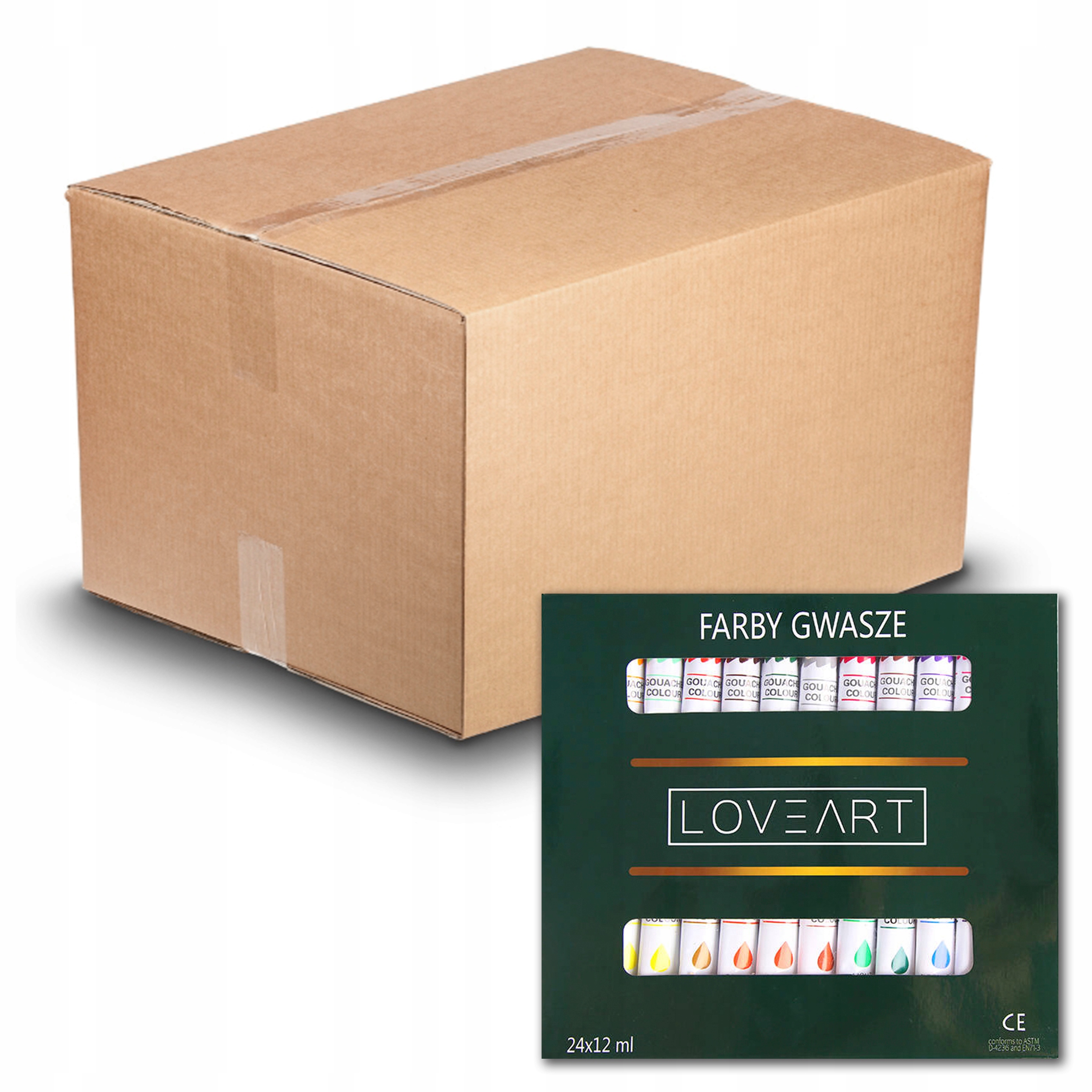 Gvašové barvy Gouache Loveart 24x12 ml Sada gvašových barev Velkoobchod 24 kusů