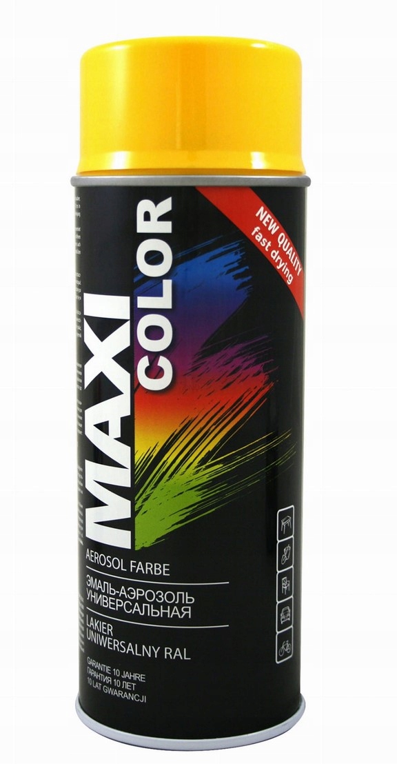 Lakier Spray Ral 1023 Żółty Połysk 400ml – Maxi Color do Dekoracji i Napraw