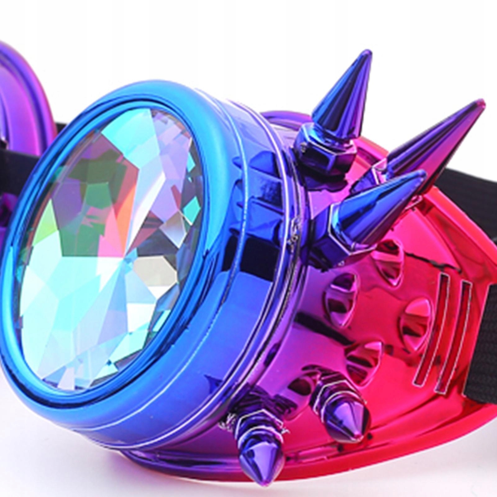 Rainbow Steampunk Gogle Koncert Kolorowe Taniec Długość kabla 0.3 m