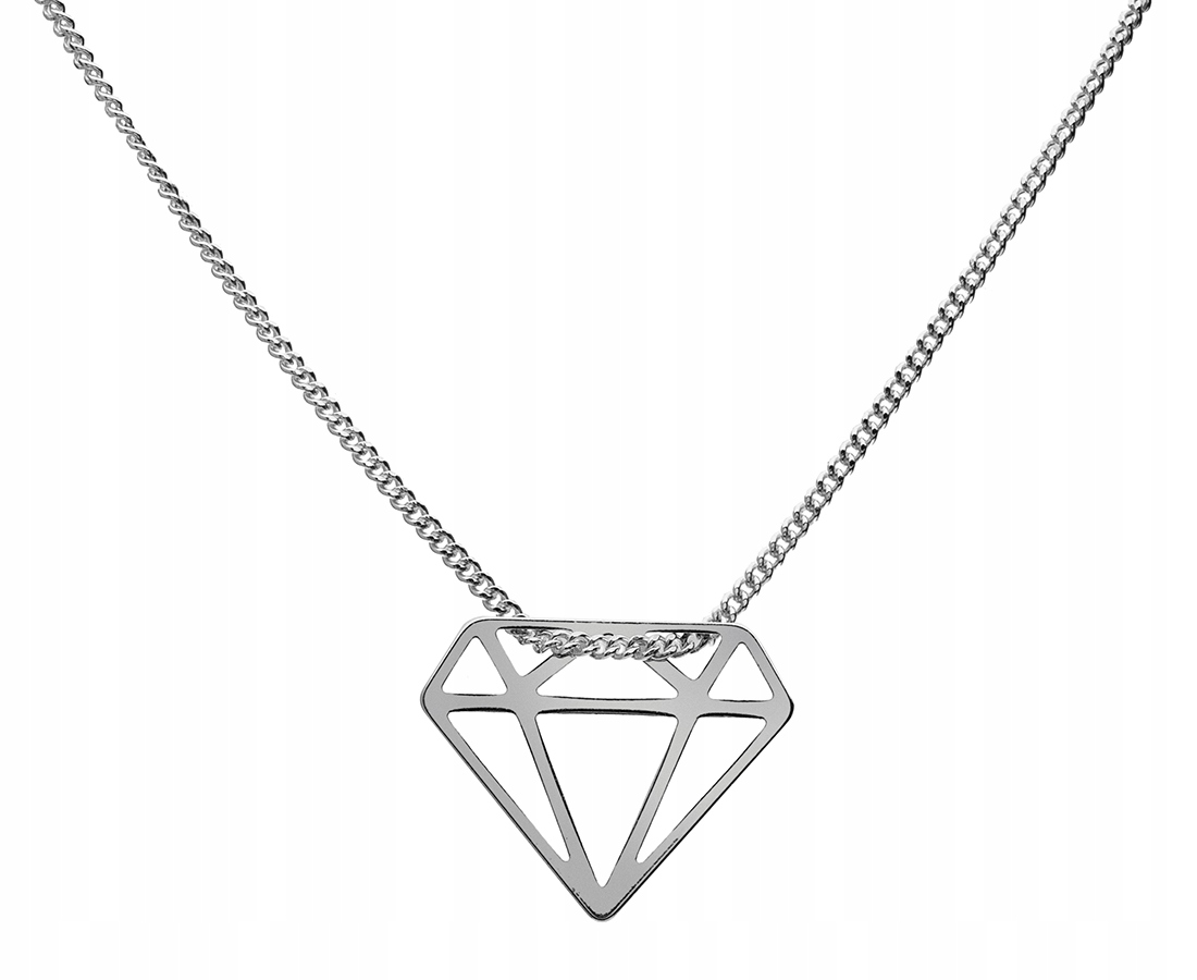 

Naszyjnik celebrytka srebrna 925 diament 42+4cm