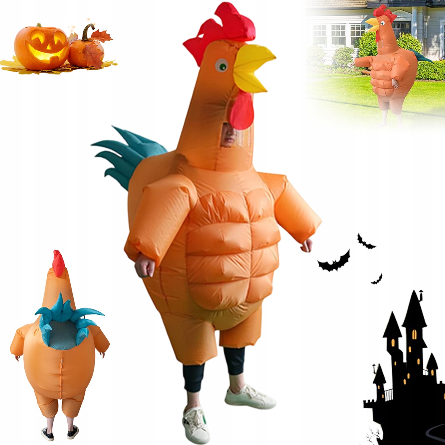 Nafukovací Kostým Kohouta Ventilátor Halloween Vánoce Velikonoce