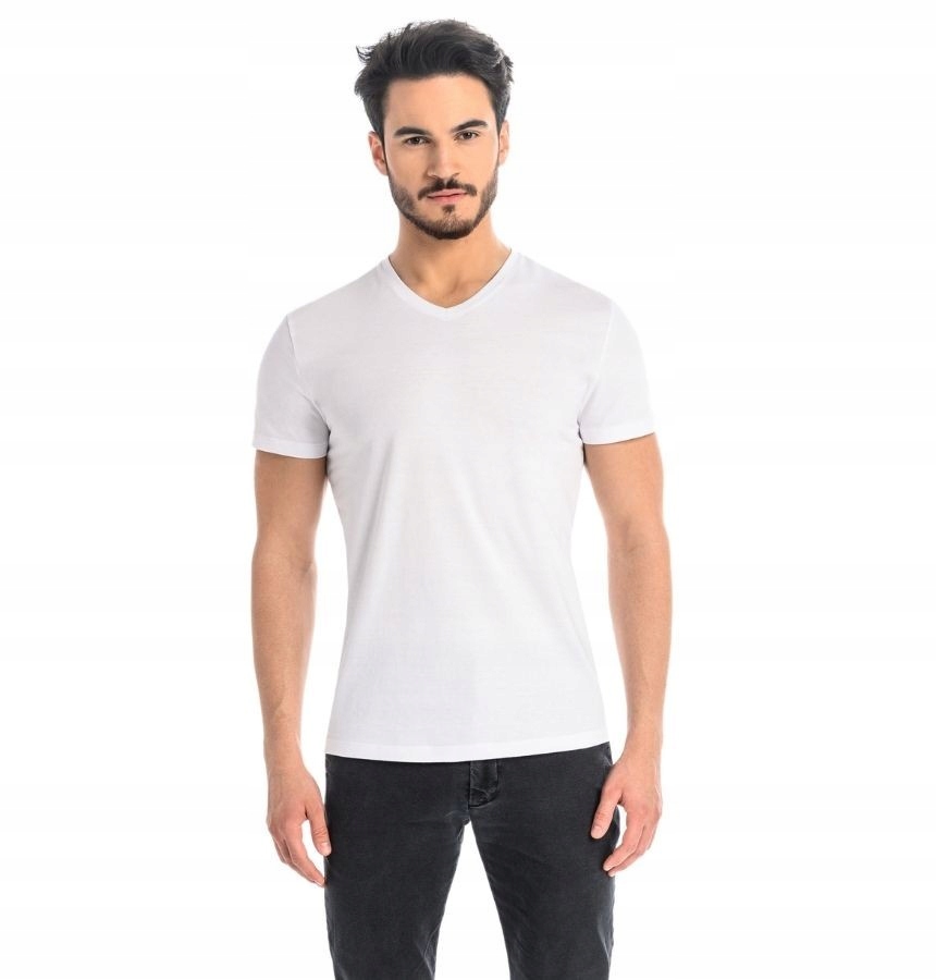 

T-shirt męski bawełniany Dany V biały L Teyli