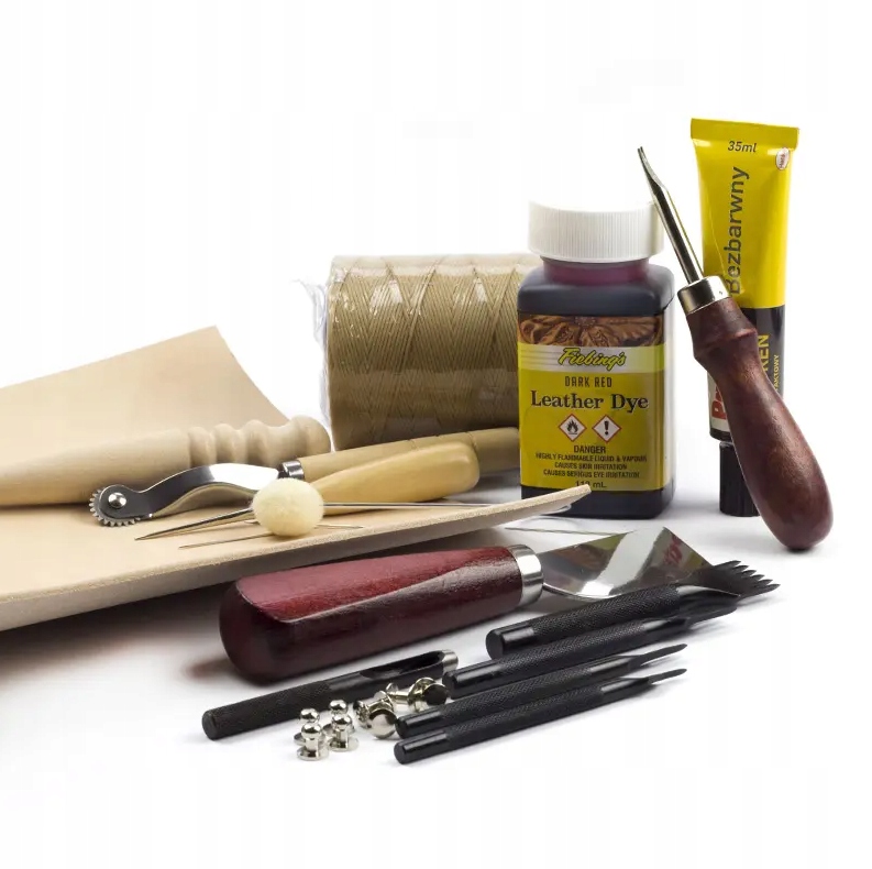 Sada kaletářských nástrojů pro začátečníky 16 dílů kůže A3