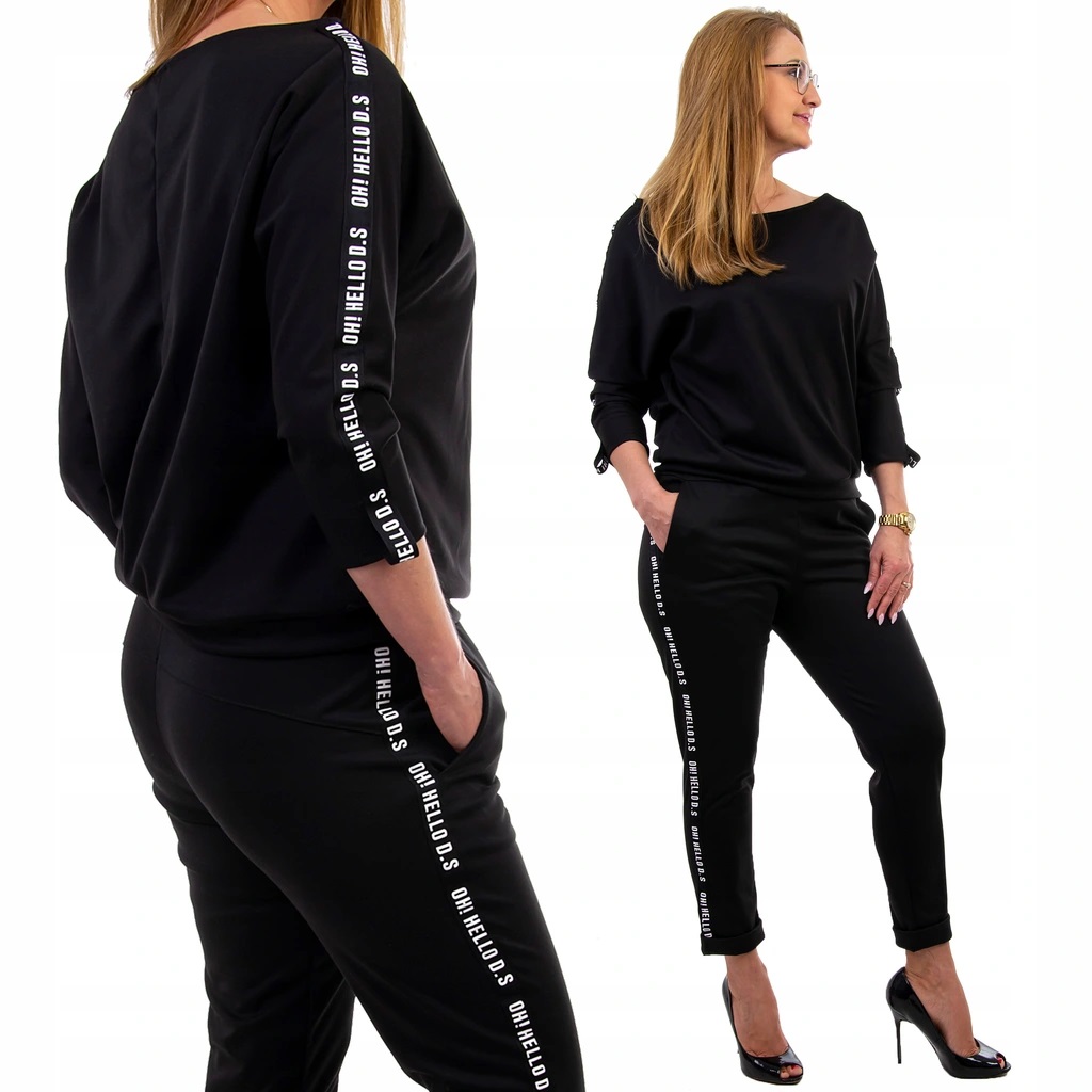 

Z149 Komplet Dres Lamówka Lampas Mankiet CZARNYr40