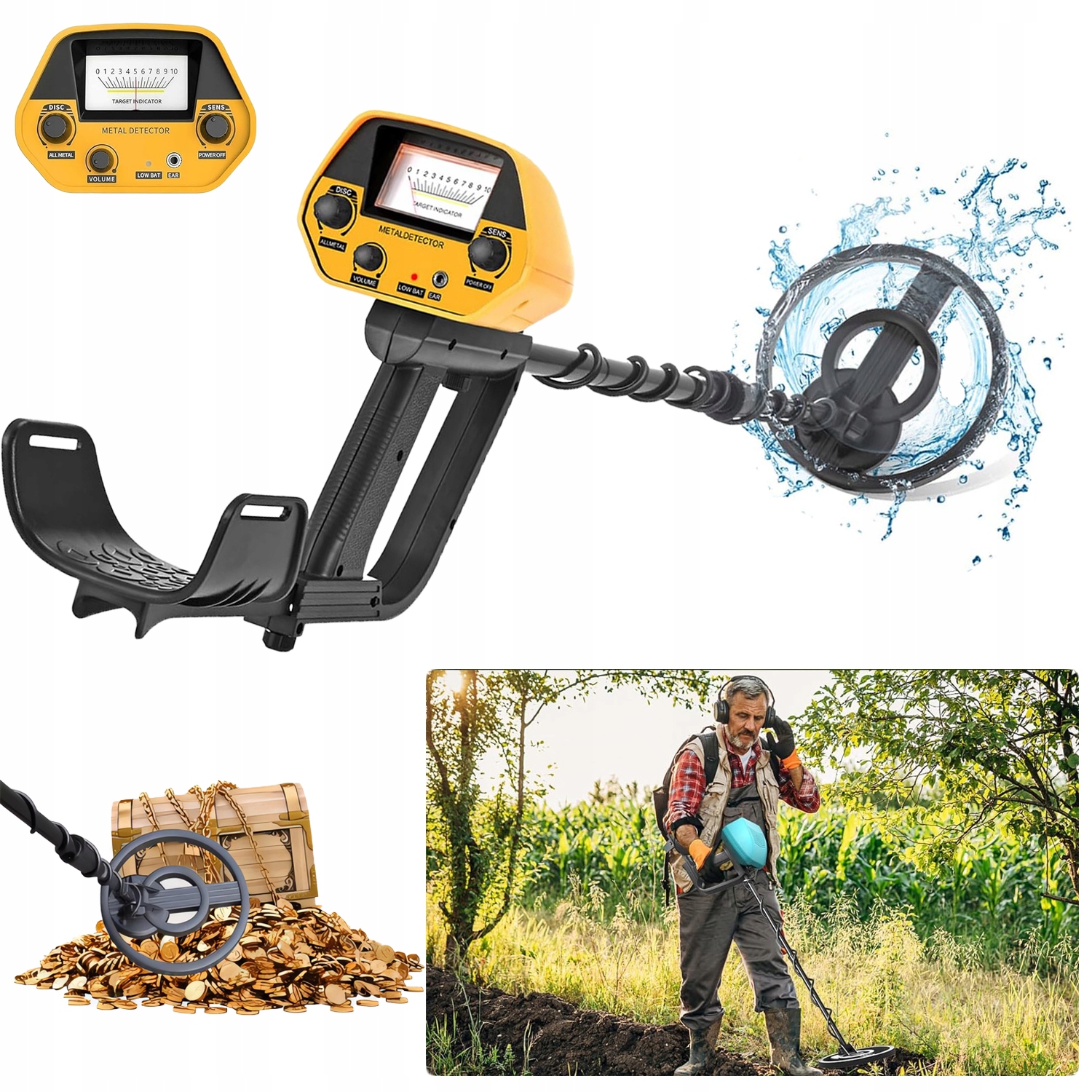 Detektor Kovů Pro Dospělé, Profesionální, Odnímatelný, Voděodolný