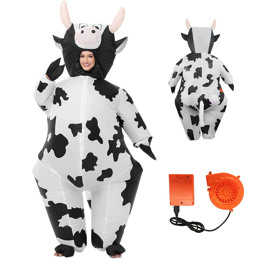Halloweenský kostým Kráva Nafukovací 150-190 cm s ventilátorem jako Dárek