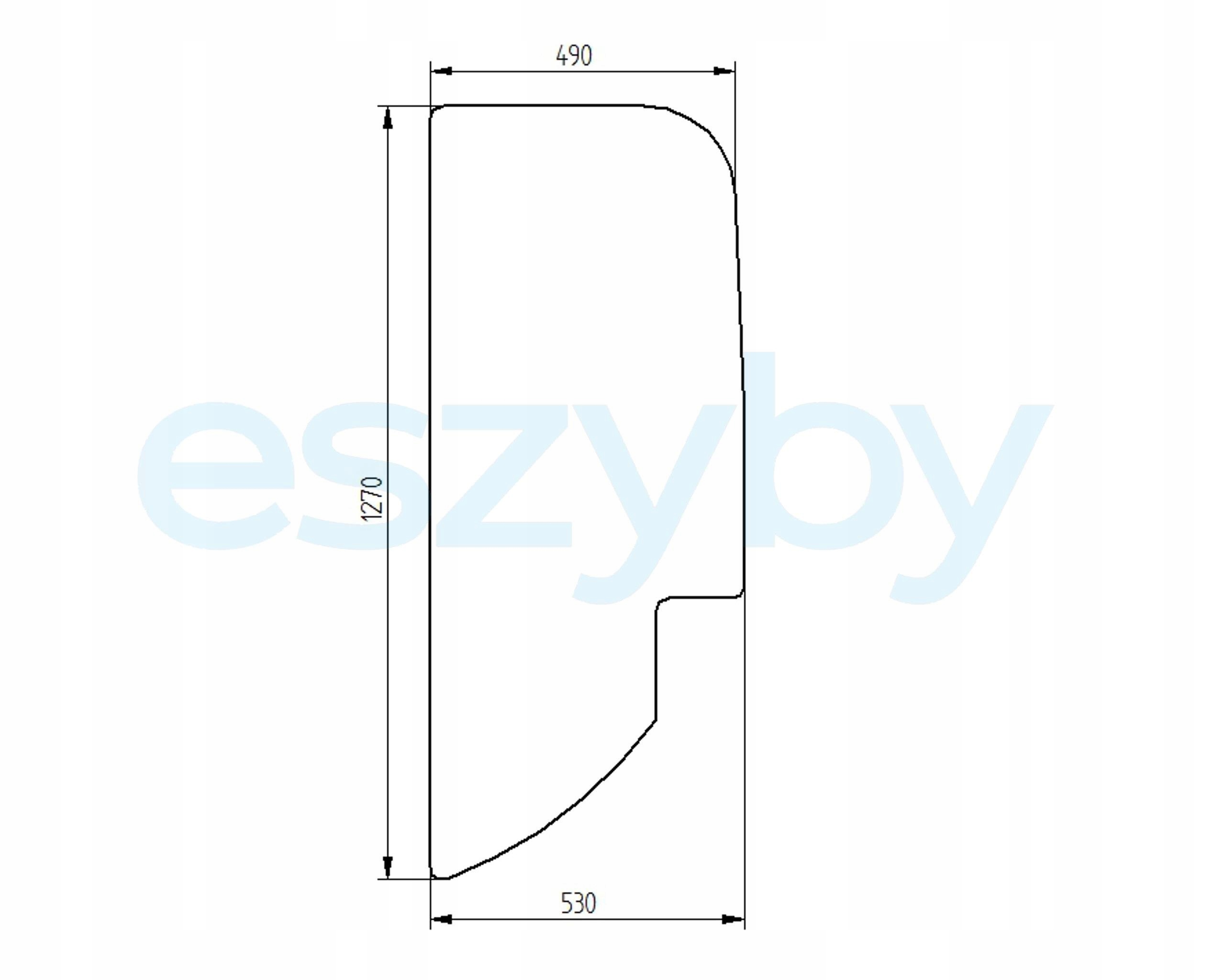 sklo Cat 301.4C, Neuson 1404 boční levé 370-1497