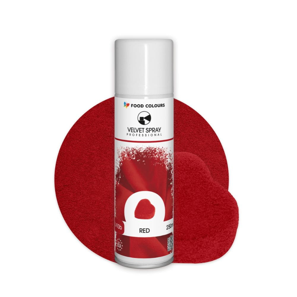Levně id_5602 Cukrářský Semiš Velvet Food Colours Červený Sprej 250 ml Dort