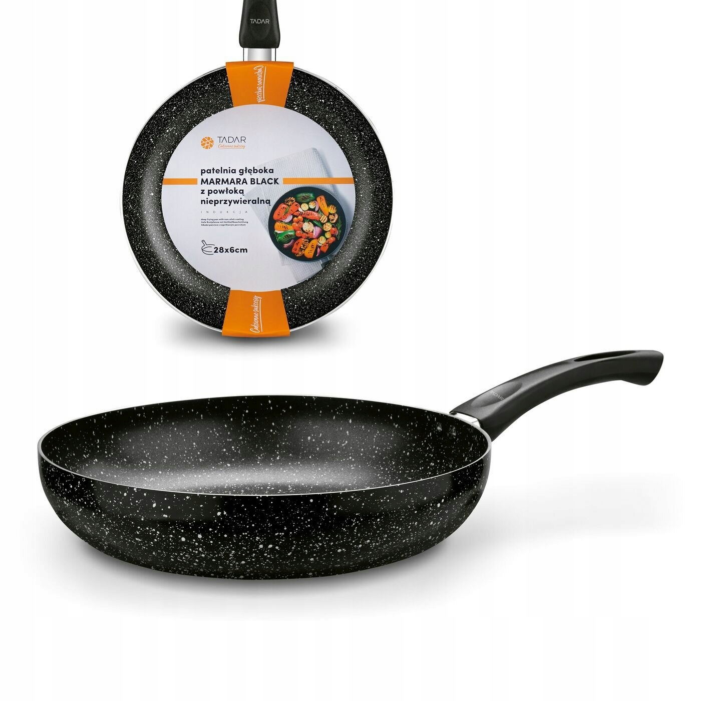 Duża PATELNIA INDUKCJA nonstick Tadar Marmara 28cm