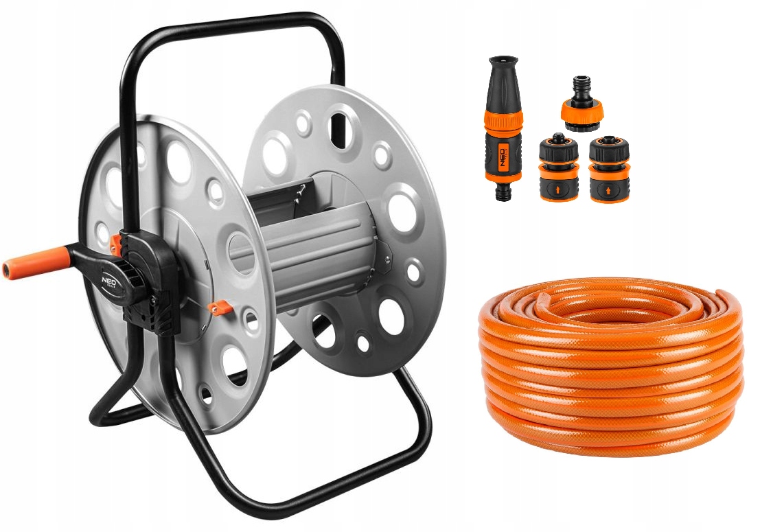 Neo Sada Hadíc 30 M Stojan Na Hadicu Kovový Postrekovač 1/2 Spojky Záhrada