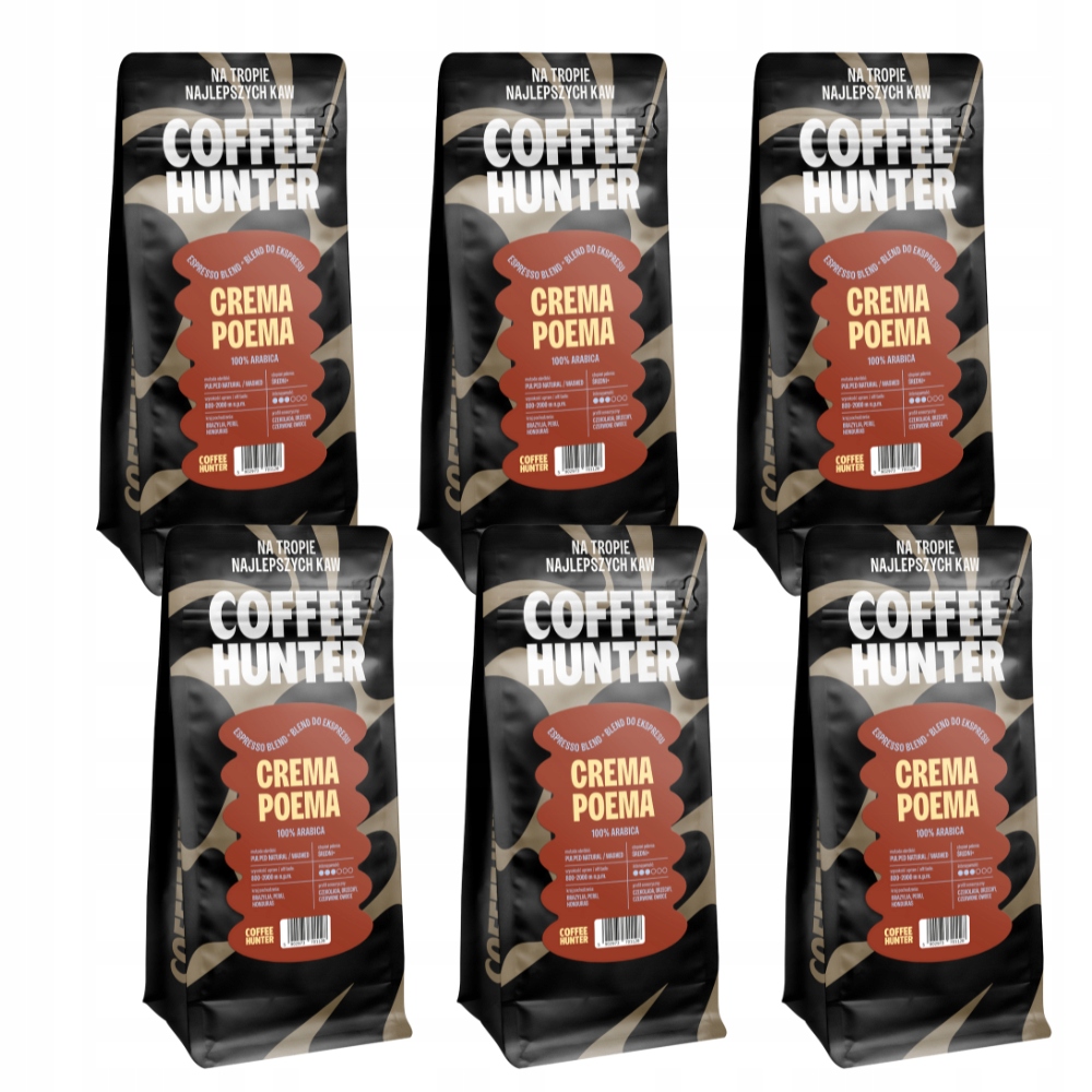 Levně Sada 6 kg Crema Blend Káva Zrnková Čerstvě pražená