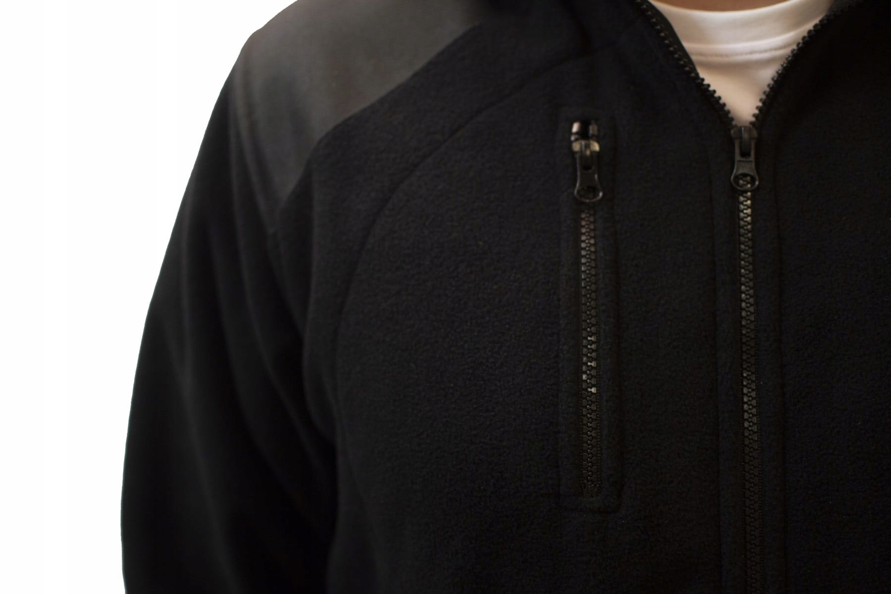 BLUZA POLAROWA BARDZO GRUBA CIEPŁA Z KAPTUREM TURYSTYCZNA CZARNY L Rozmiar L