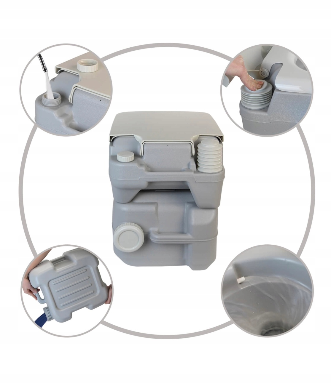 Toaleta turystyczna kempingowa 20 l plus Płyny zestaw Kod producenta 5905523060720