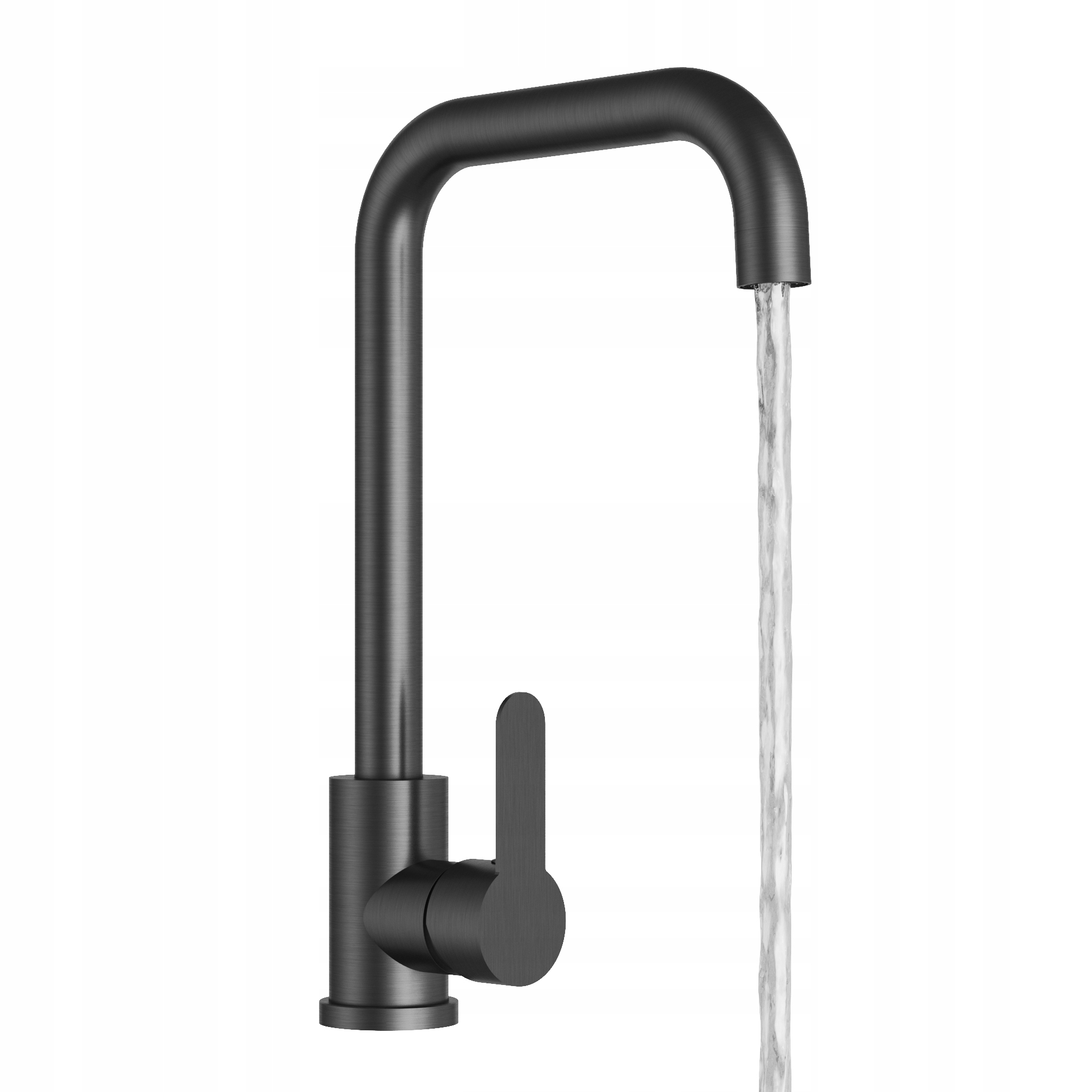 Kuchynská Batéria Do Umývadla Gun Grey Kohútik Vysoký Zaoblený Steel Gun Grey