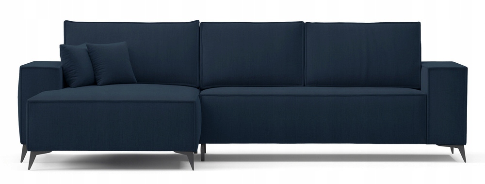 Rohová Sedací Souprava s funkcí spaní Hendro, levostranná, tmavě modrá žinylka
