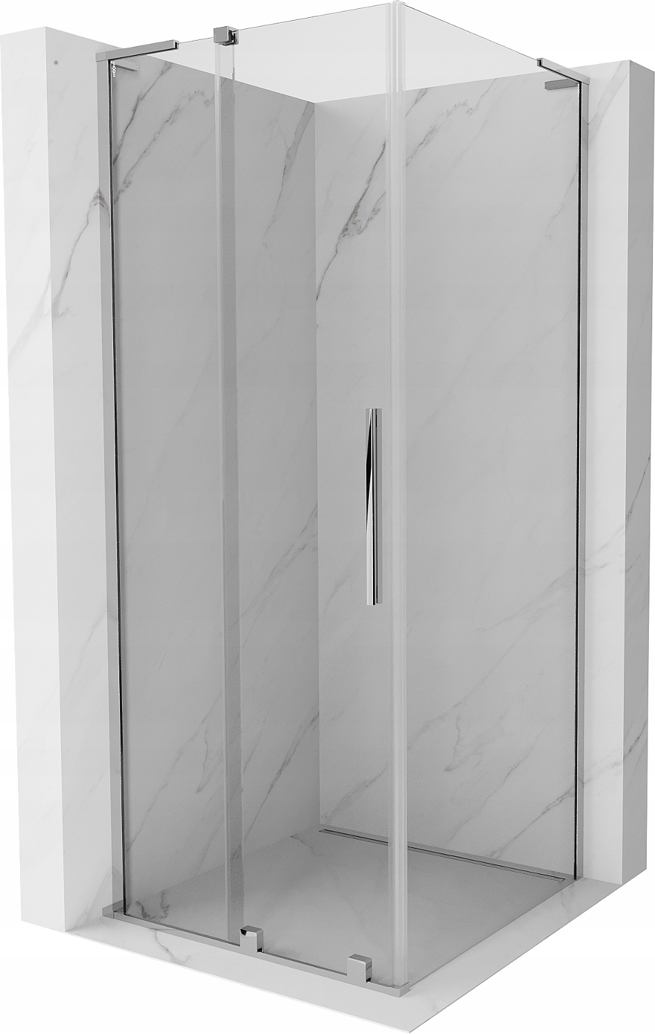 Mexen Velar L sprchový kout 100x100 cm, chrom, transparentní sklo