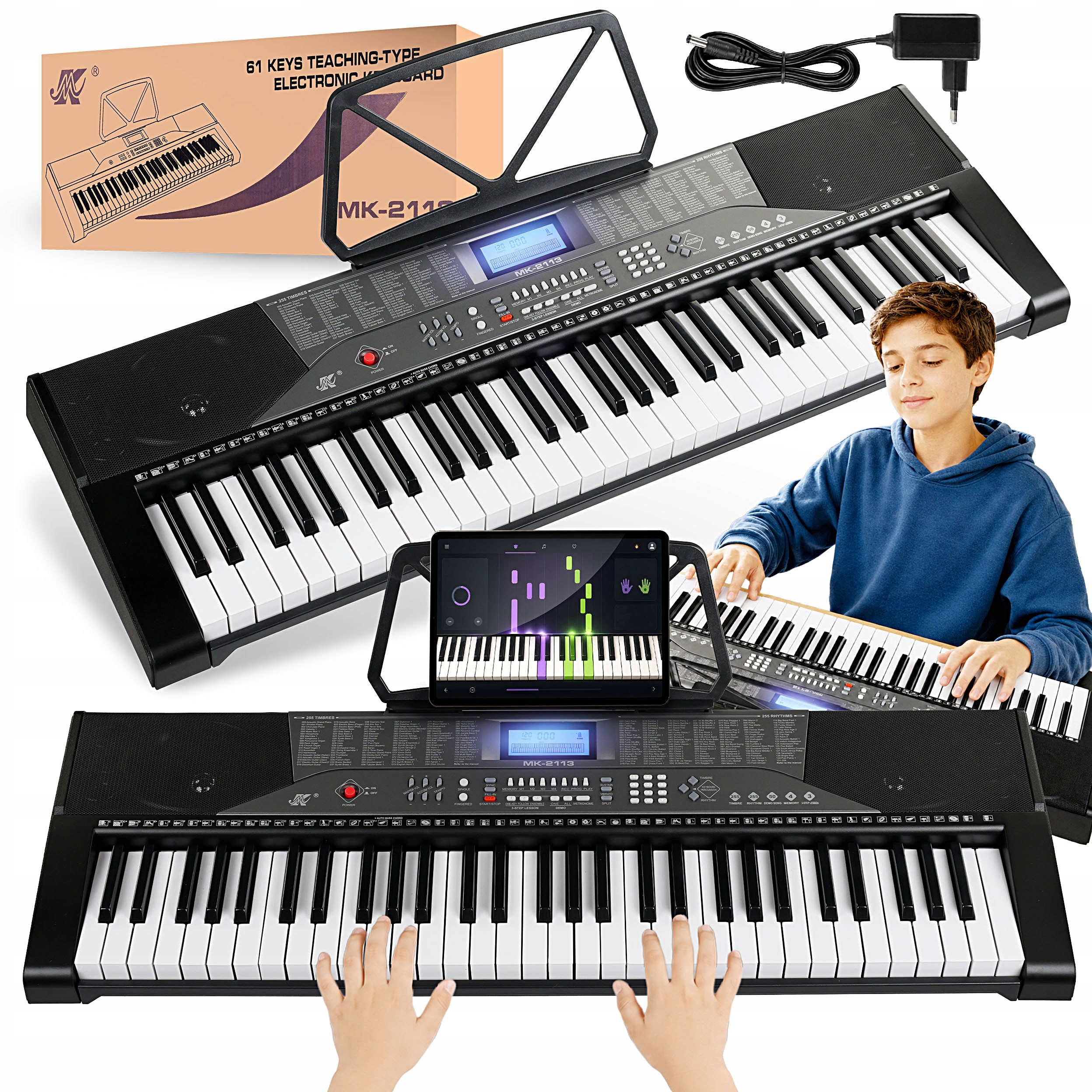 Vzdělávací Klávesnice Varhany Piano Pro Děti Pro Výuku 61 Kláves Bluetooth