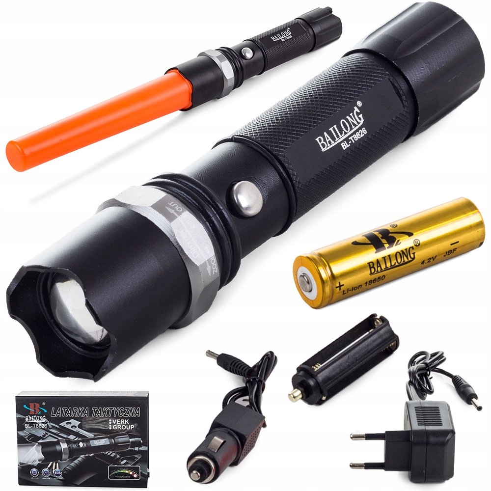 

Mocna Latarka Taktyczna Dioda Led Zoom Cree Xp-e