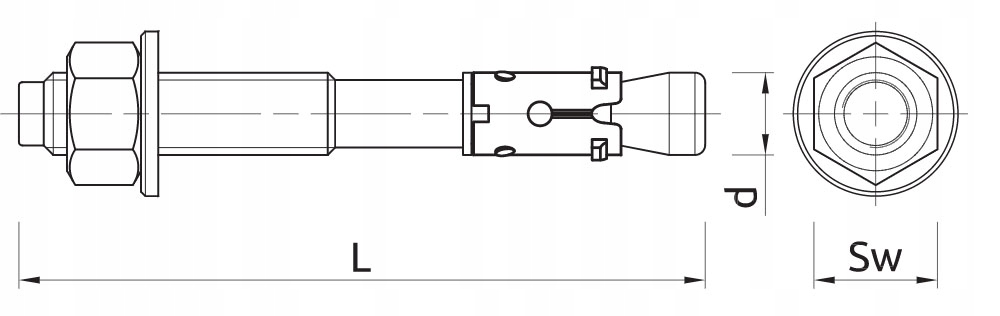 R-XPT-II-A4 kotwa opaskowa stal nierdzewna M8x95 Kod producenta R-XPTIIA4-08095/30