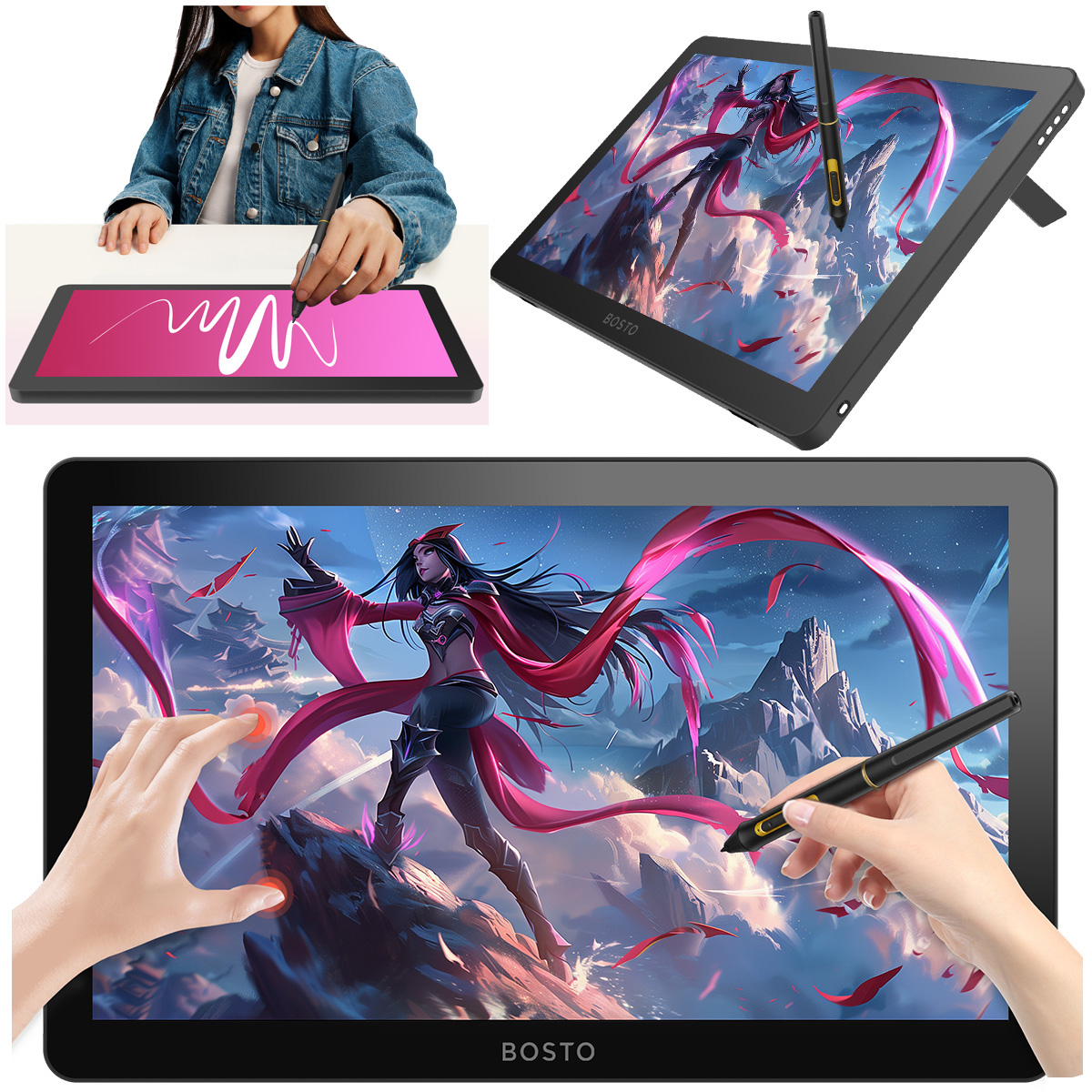 Profesjonalny Tablet graficzny Bosto BT-19HDT(P) Dotyk LCD 1920x1080