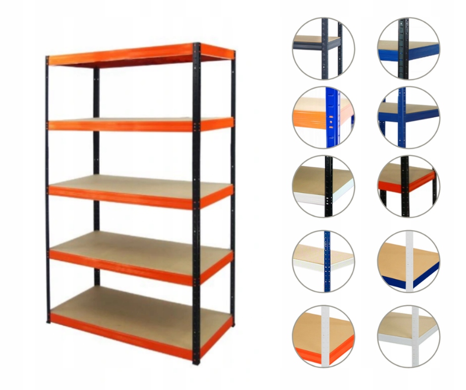 Kovový regálový garážový skladový regál Helios Hbo 196x120x35 5x400 kg