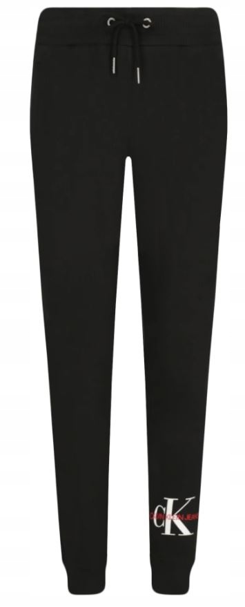 Calvin Klein Jeans spodnie damskie dresowe, czarne, logo, S