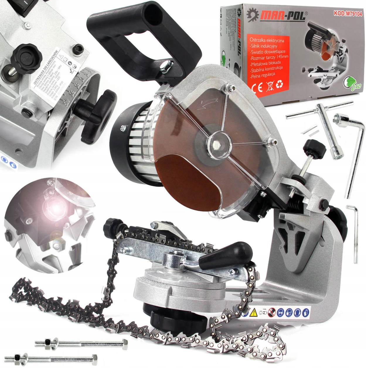 OSTRZAŁKA DO ŁAŃCUCHÓW ELEKTRYCZNA LED METALOWA