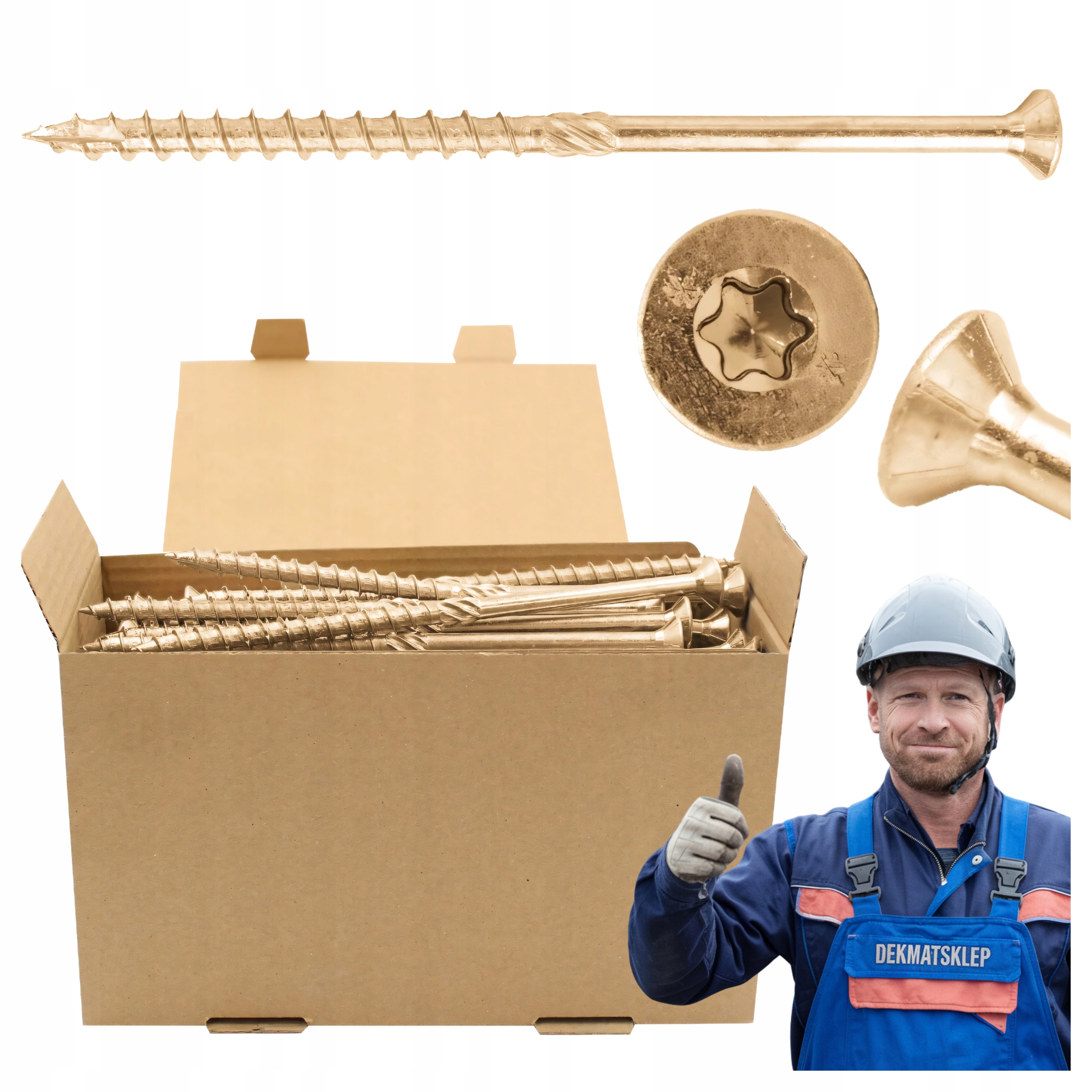 Tesařské Vruty Do Dřeva 8x360 Kuželové Torx 50 Ks WCS-08360 Azmet