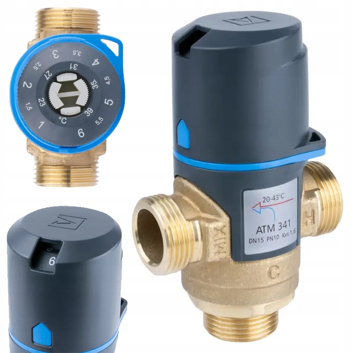 Termostatický zmiešavací ventil Atm 341 Afriso 3/4 Palca 20-43°C Kvs 1,6 m3/h