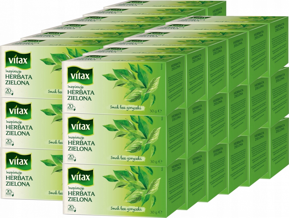 Herbata ekspresowa Zielona Vitax 20 torebek x36