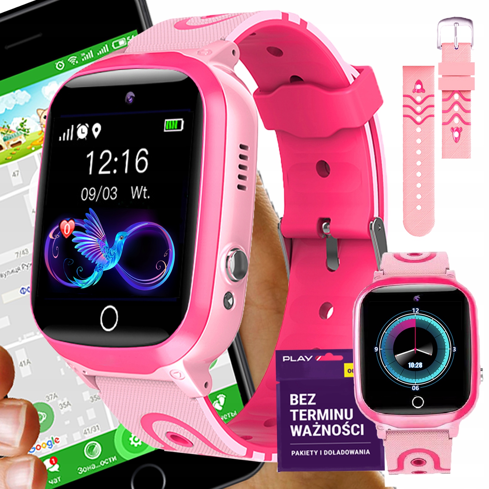 Фото - Смарт годинник Smart Watch Smartwatch Zegarek Dla Dzieci Telefon Rozmowy Polskie Menu Gps 