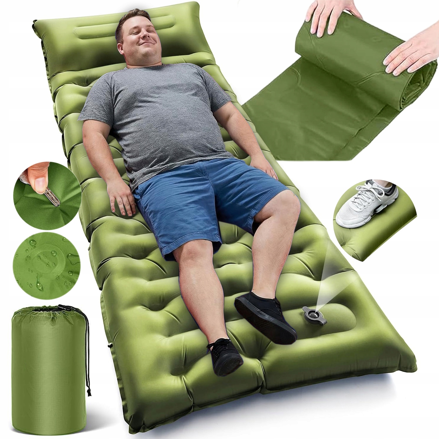 Samonafukovací Podložka Polštář Karimatka Matrace Stan Kempování S Nožní Pumpou