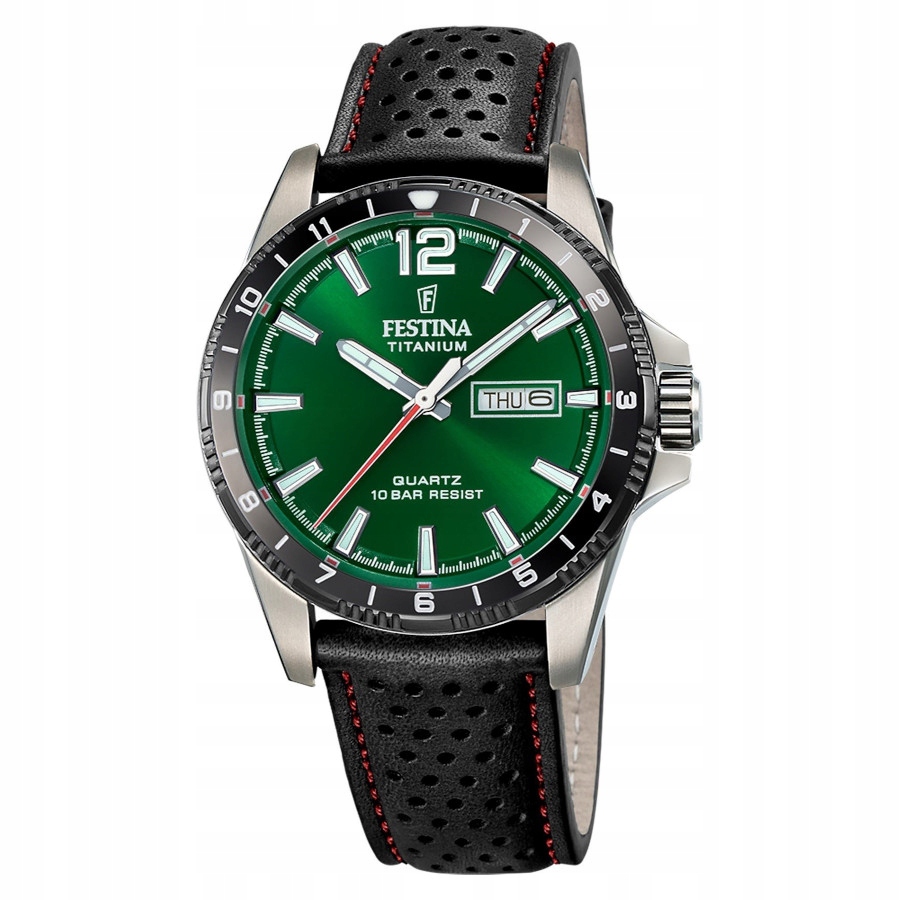 Festina Titanium 20699/3 Titanové hodinky na řemínku se zeleným ciferníkem