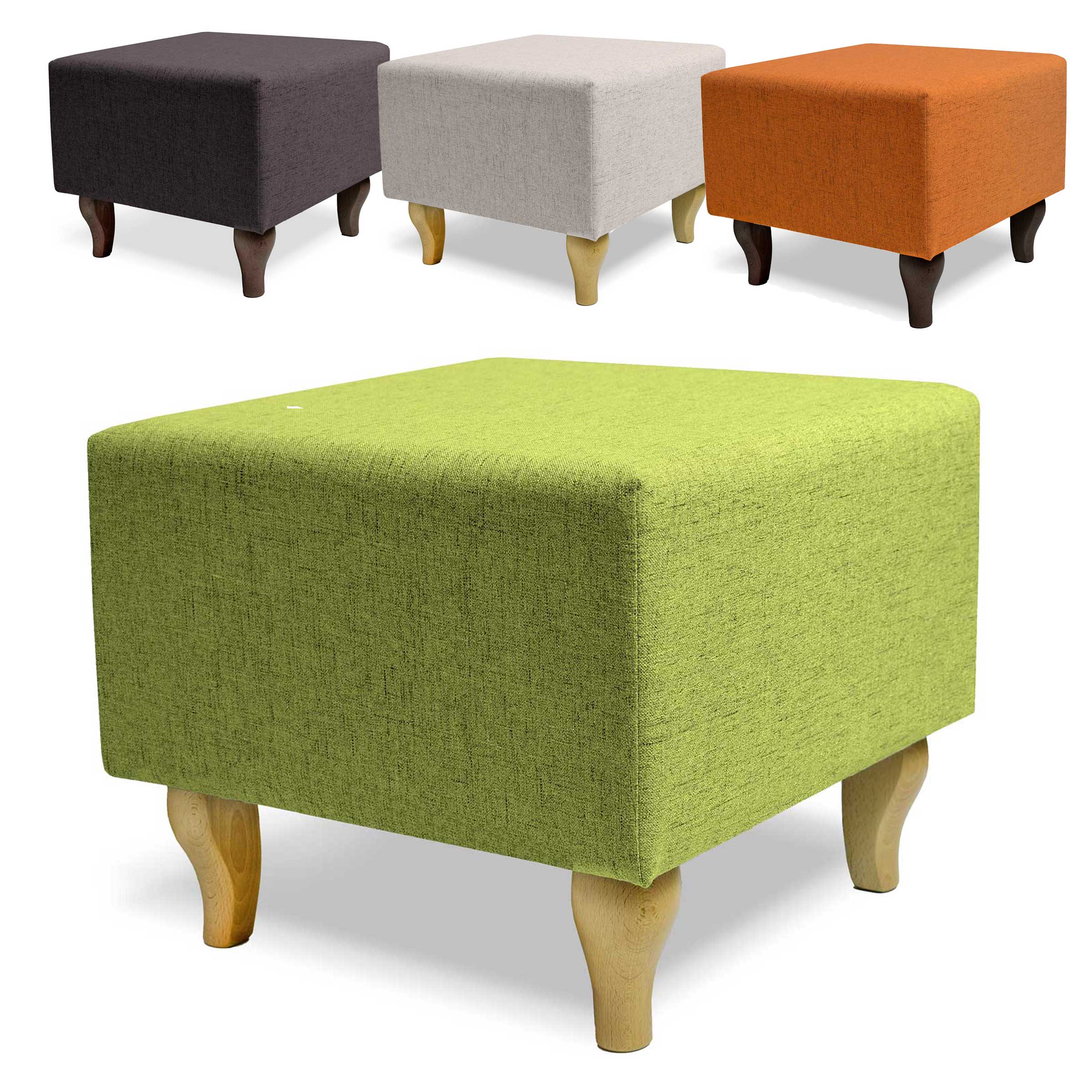 Klasyczna tapicerowana pufa PETER Jasno szary Kształt kwadrat